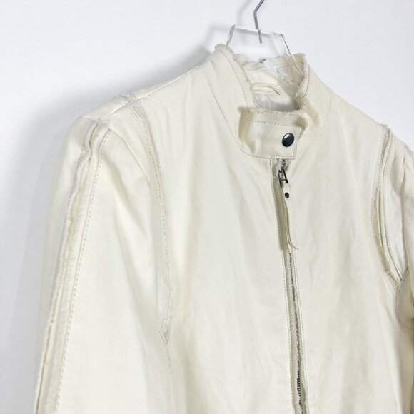 Cigno Nero Jacket Women's EU 40 | US 6 (S) Ivory Leather Moto Biker Buttery Soft - Picture 3 of 15